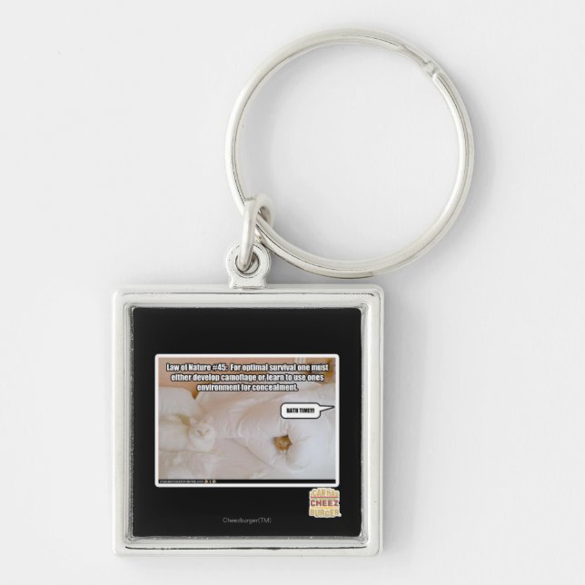 Lag av naturen #45 fyrkantig silverfärgad nyckelring (Framsidan)