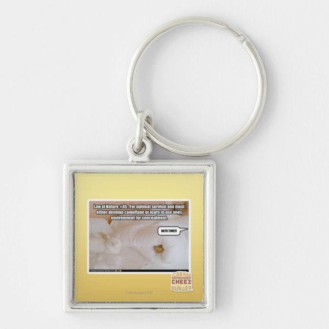 Lag av naturen #45 fyrkantig silverfärgad nyckelring (Framsidan)