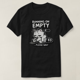 Låg Batteri Sömnig Katt Kaffe Humor Design T Shirt