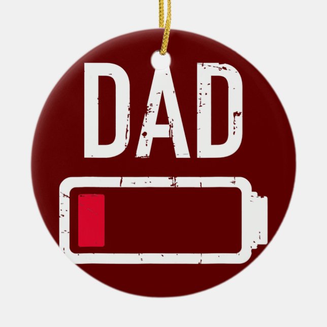 Låg batteriladdningsgåva från pappa till fars dag  julgransprydnad keramik (Framsidan)