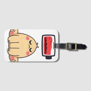 Låg batteriläge - Lustigt Tecknad Doodle Bagagebricka
