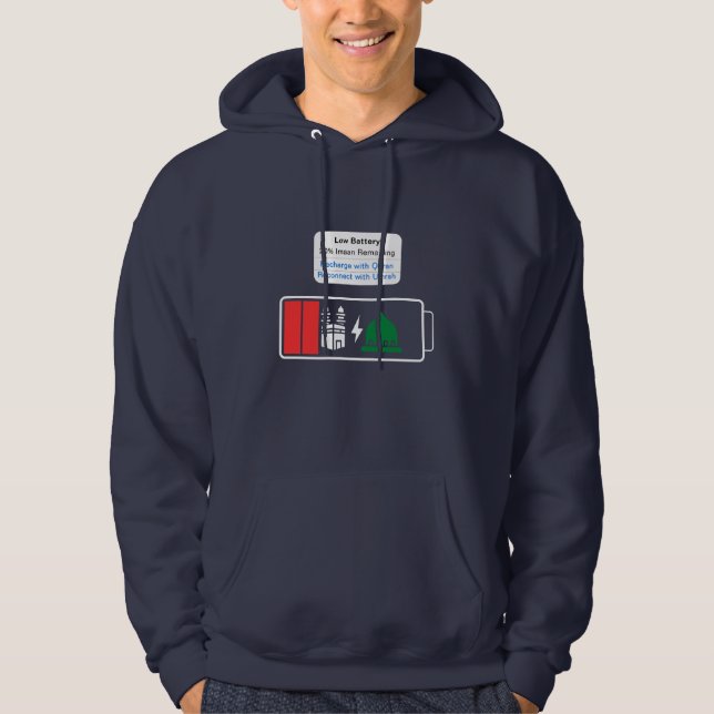 Låg batterinivå – 20% återstår | Anpassningsbar Hoodie (Framsida)
