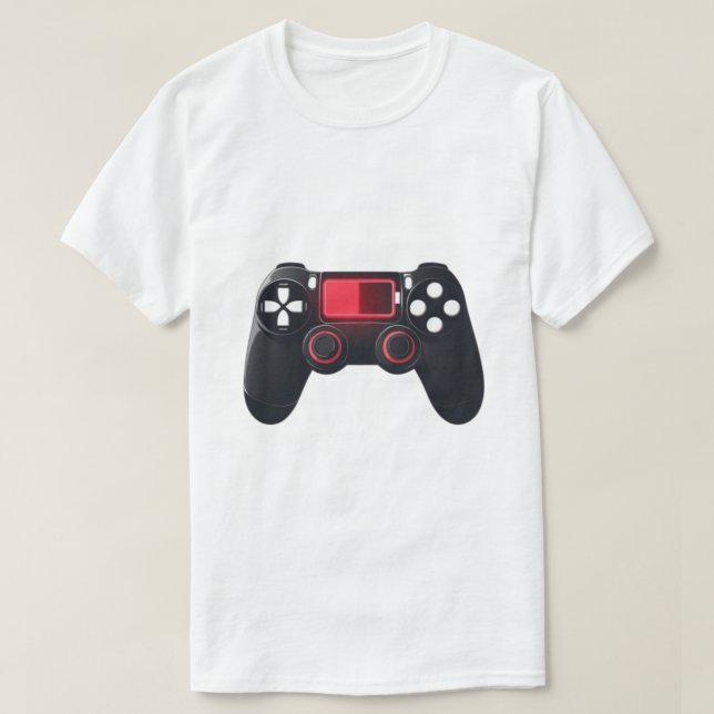 Låg batterinivå gamer – Minimalistisk spelikon-des T Shirt (Design framsida)