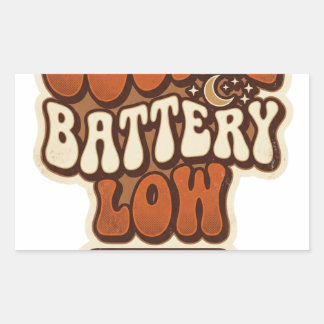 Låg batterinivå Retro dekal | Rolig Aesthetic Vint Rektangulärt Klistermärke
