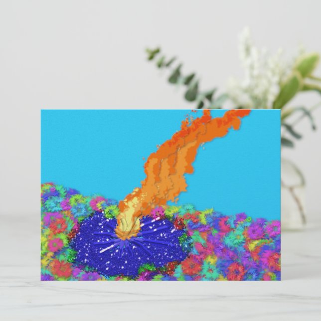 Lag B'Omer-bål Judisk modern grafik Julkort (Stående Fram)