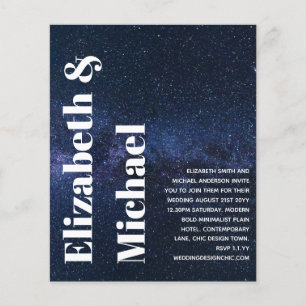 LÅG BUDGET - allt-i-1-modern fet text Bröllop Flygblad