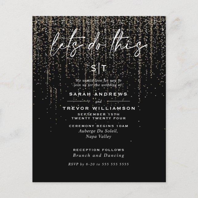 Låg budget Bröllop Edgy champagne Glitter Garland (Framsida)