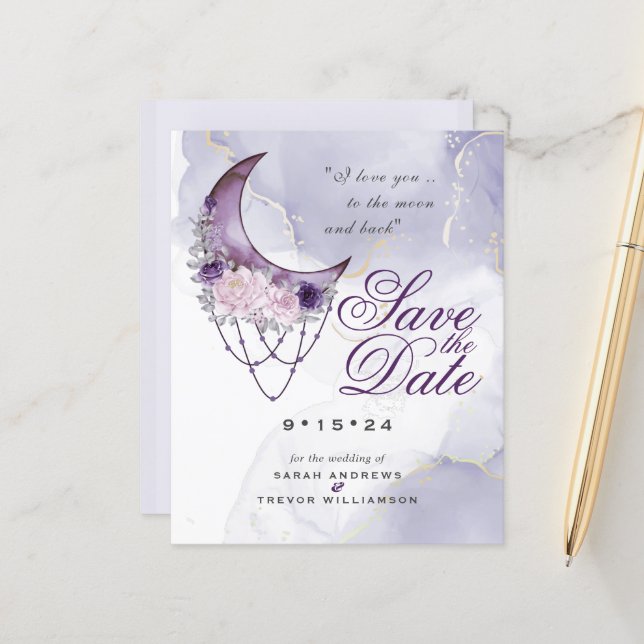 Låg budget Halvmåne Foto Spara datumet (Fram/Back In Situ)