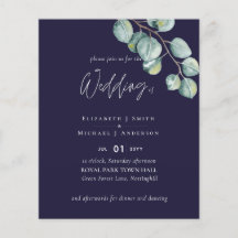 LÅG BUDGET NAVY White Sage Eucalyptus Bröllop