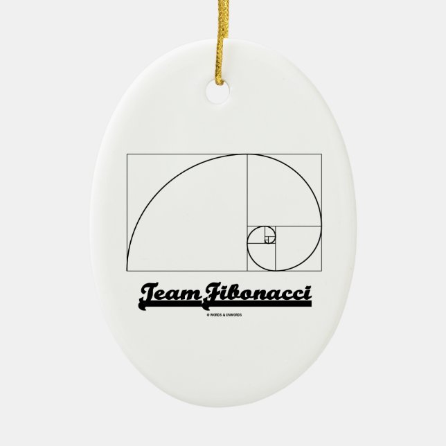 Lag Fibonacci (Fibonacci spiral) Julgransprydnad Keramik (Framsidan)