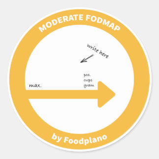 Låg FODMAP diettikett för måttligt FODMAP mat Runt Klistermärke
