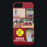 Lag för namn för Collage för personligsoftballfoto<br><div class="desc">Denna personligsoftballiphone case presenterar dina 5 foto, player&#39; s-namn, numrerar och team namn. Personifiera med handlingshots, ett lagfoto, turneringfoto, Etc. ändrar lätt bakgrundsfärgen för att matcha din team&#39; s färgar - klicka precis skräddarsy och därefter den små ögadroppglassen. Den perfekta fotocollagen som av visar viktig av din klubb-, högstadium- eller...</div>