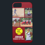 Lag för namn för Collage för personligsoftballfoto<br><div class="desc">Denna personligsoftballiphone case presenterar dina 5 foto, player&#39; s-namn, numrerar och team namn. Personifiera med handlingshots, ett lagfoto, turneringfoto, Etc. ändrar lätt bakgrundsfärgen för att matcha din team&#39; s färgar - klicka precis skräddarsy och därefter den små ögadroppglassen. Den perfekta fotocollagen som av visar viktig av din klubb-, högstadium- eller...</div>