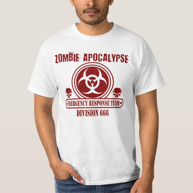 Lag för nöd- svar för Zombieapokalyps T-shirt (Framsida)