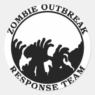 Lag för Zombieutbrottsvar (Zombiehänder) Runt Klistermärke