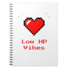 Låg HP Vibes - Pixel Heart Gamer - bärbar dator Anteckningsbok