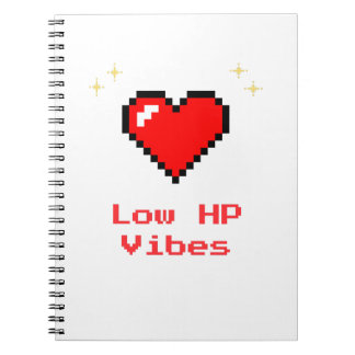 Låg HP Vibes - Pixel Heart Gamer - bärbar dator Anteckningsbok