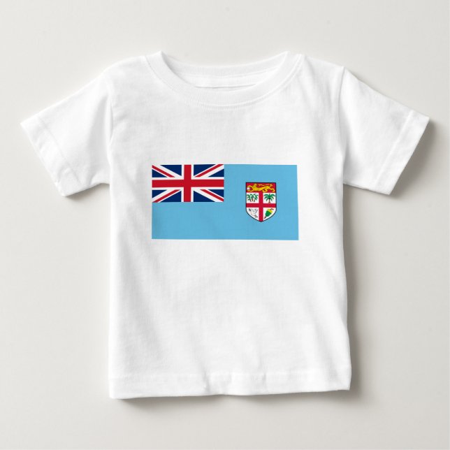Låg kostnad! Fiji Flagga T-shirt (Framsida)