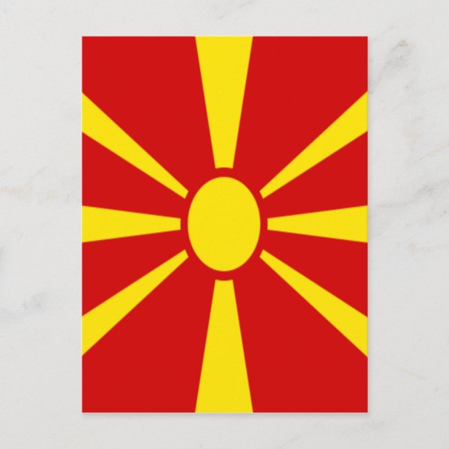 Låg kostnad! Flagga Makedonien Vykort (Framsida)
