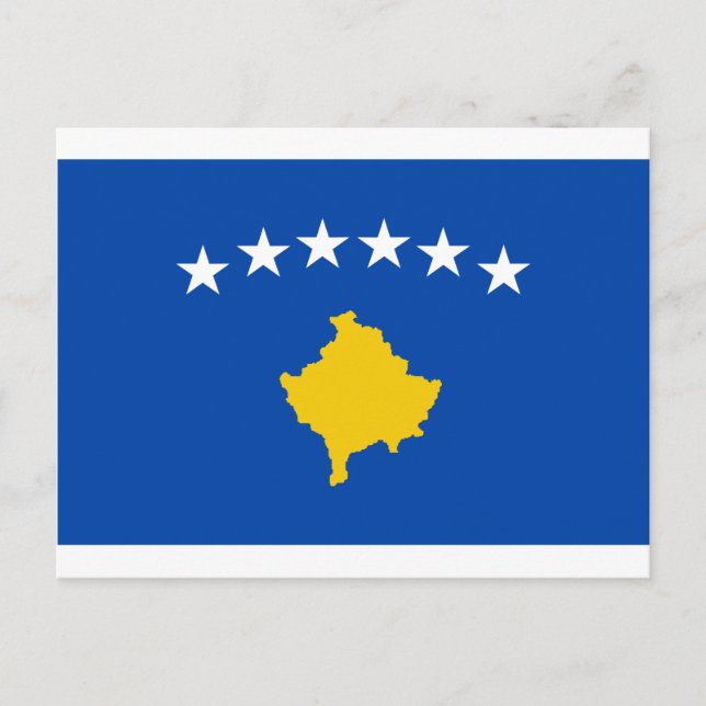 Låg kostnad! Kosovo Flagga Vykort (Framsida)