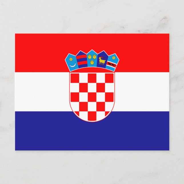 Låg kostnad! Kroatiska Flagga Vykort (Framsida)