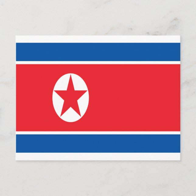 Låg kostnad! Nordkorea Flagga Vykort (Framsida)