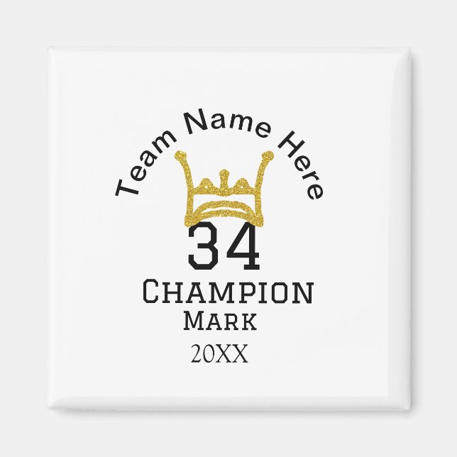 lag namn lägg till spelare namn date sport manar magnet (Framsidan)