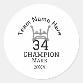 lag namn lägg till spelare namn date sport manar runt klistermärke