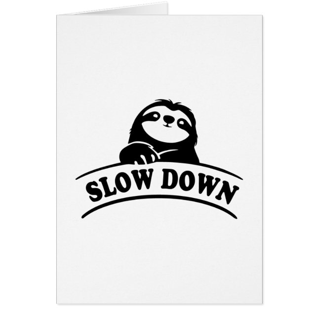 LÅG NEDÅT SLOTH HÄLSNINGSKORT (Framsidan)