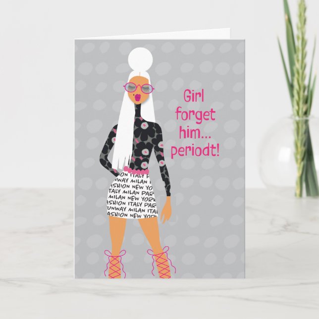 Låg nyckel-behandling - flicka glömmer honom, peri tack kort (Framsida)