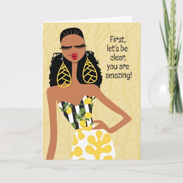 Låg nyckel- behandling - låt oss först vara tydlig tack kort (Framsida)