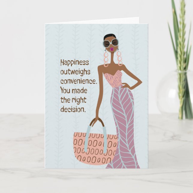 Låg nyckel-behandling - lycka överväger... tack kort (Framsida)