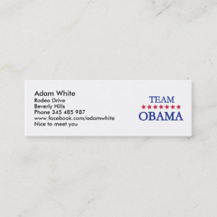 Lag Obama 2012 Mini Visitkort