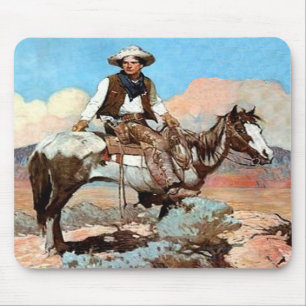 Lag och beställer cowboyen Mousepad Musmatta