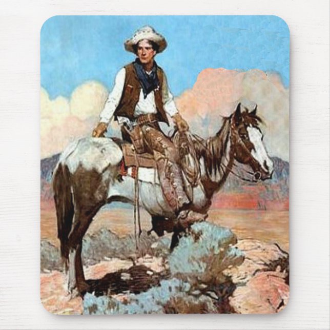 Lag och beställer cowboyen Mousepad Musmatta (Framsidan)