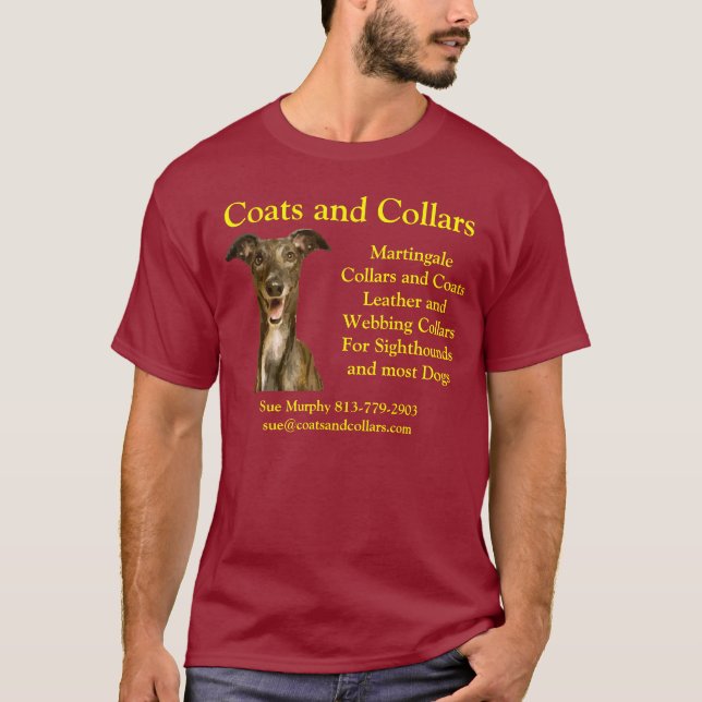 Lag och förser med krage, vinthunden t-shirt (Framsida)