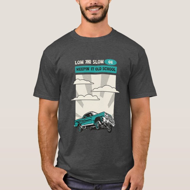 Låg och långsam 66 klassiskt lågpris t shirt (Framsida)
