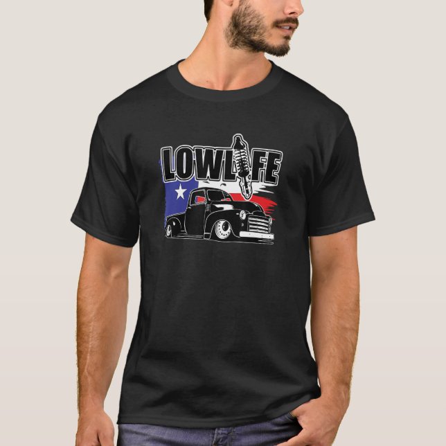 Låg och långsam Hett av Lastbil Texas Flagga Ro T Shirt (Framsida)