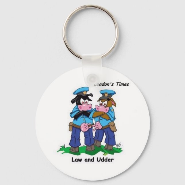 Lag- och Udder-Tecknad-gåvor, samleksföremål Nyckelring (Framsida)