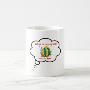 Låg på RAM-minne Fiskeminne Tankbubbla Kaffemugg