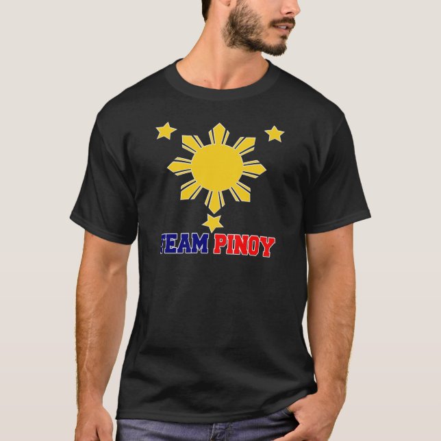 Lag Pinoy 3 stjärnor och en sol Tee Shirt (Framsida)
