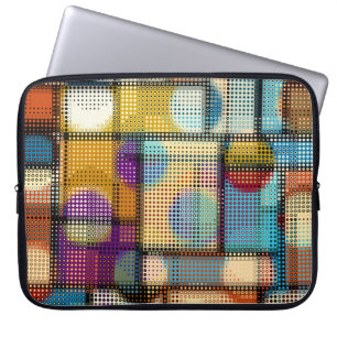 Låg pixelgrafik, geometriskt mönster. laptop fodral