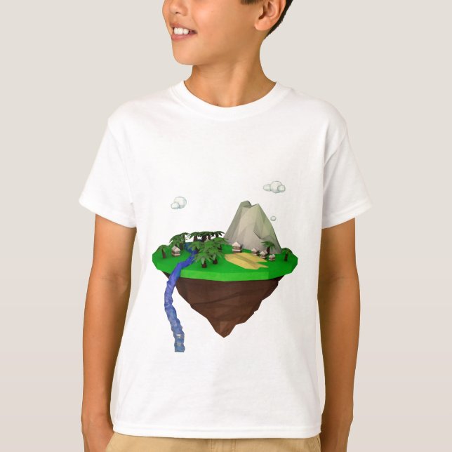 låg poly 3d-rendering polygon t shirt (Framsida)