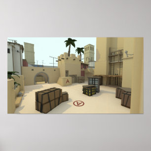 Låg Poly CSGO-kartahägring Poster