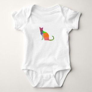 Låg Poly Katt Siluett T-shirt