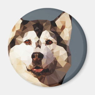 Låg Poly konst för siberian husky Magnet