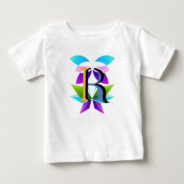 Låg poly och initial r-bokstav logodesignmall t shirt (Framsida)