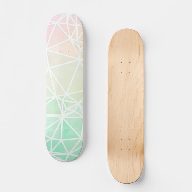 Låg Poly Ombre Mini Skateboard Bräda 18,5 Cm (Framsida)
