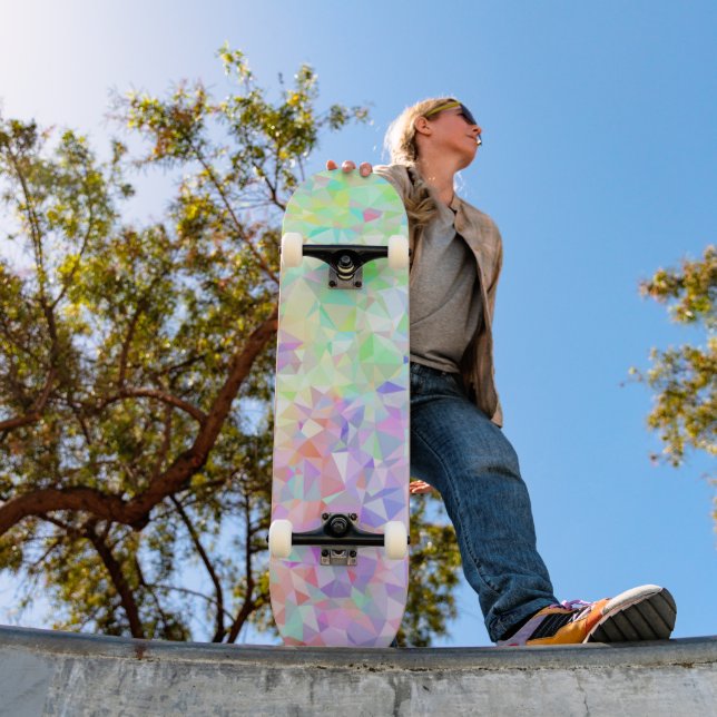 Låg Poly Regnbåge Mini Skateboard Bräda 18,5 Cm (Utomhus 1)