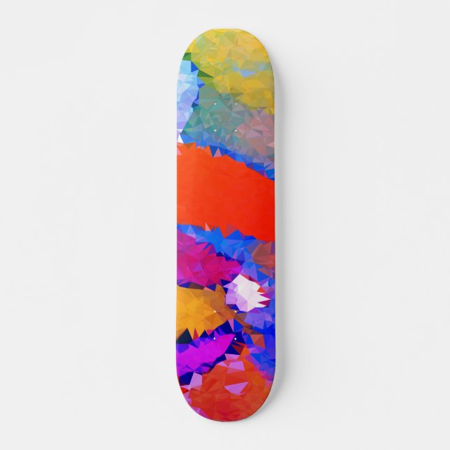 Låg poly rött & blått Skateboards ¾ 17 ", (Framsida)